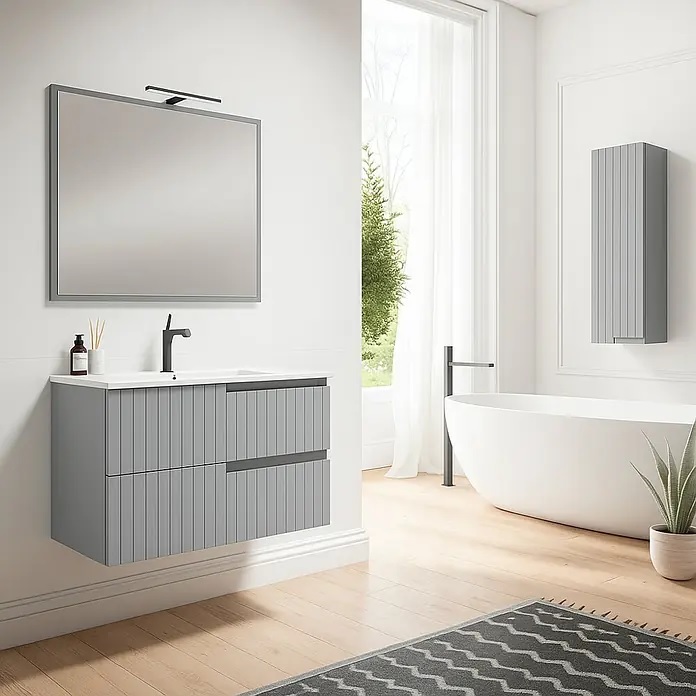 Mueble Clair de 80 cm. Lacado Gris Claro