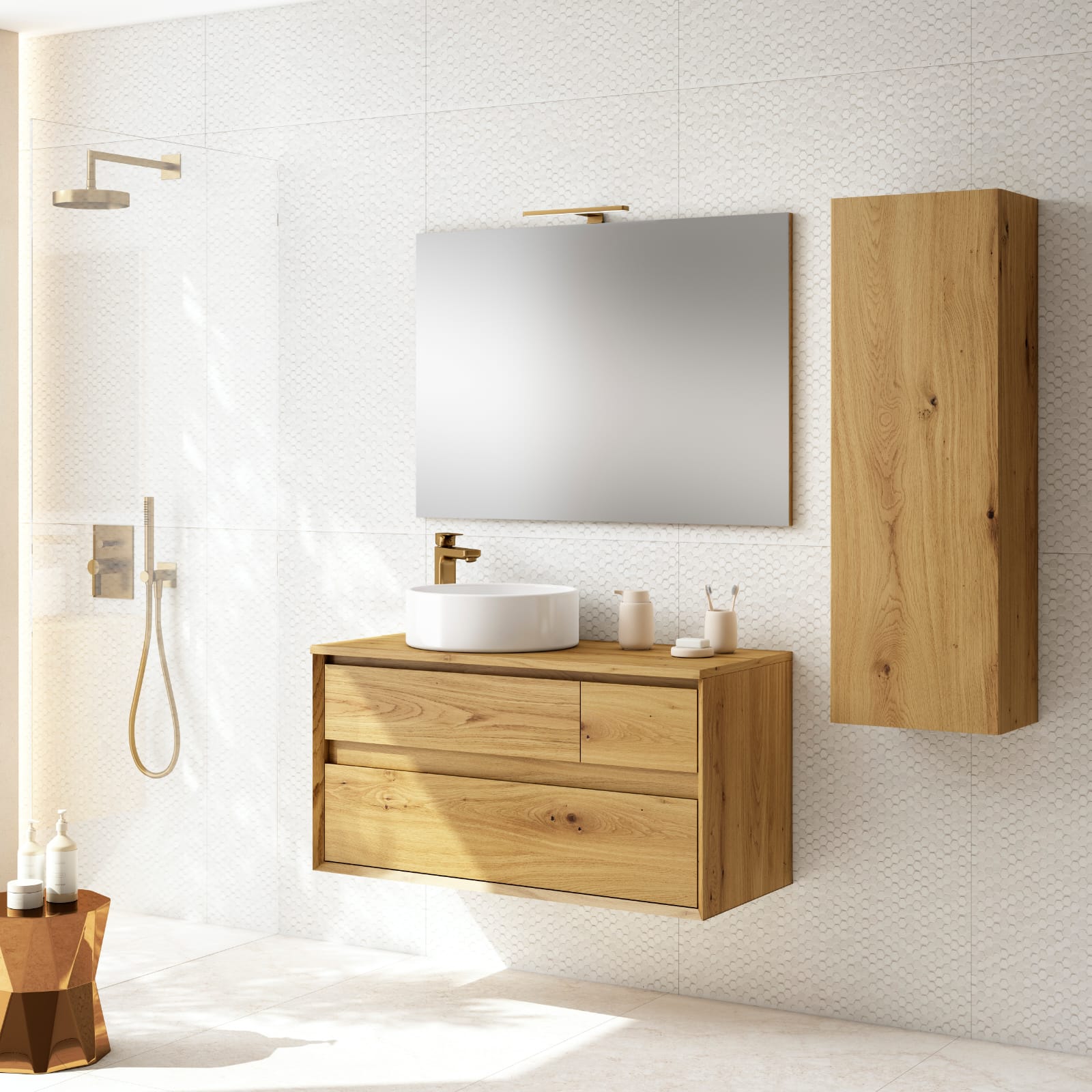 Mueble Galerna 3 Cajones de 100 cm. Acabado Garriga