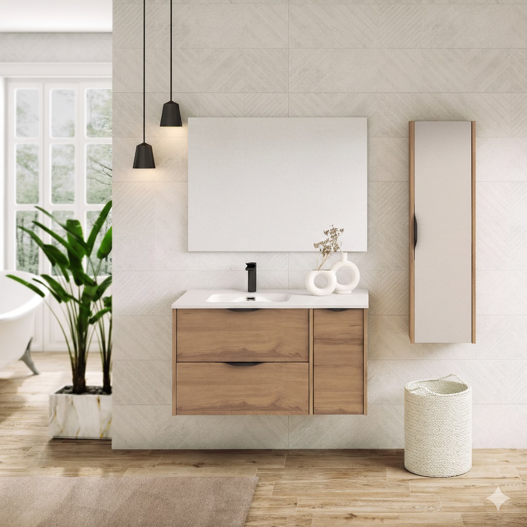 Mueble de 80 cm. Olmo Sabi - Puerta de 20 cm. / Tiradores Samarkanda